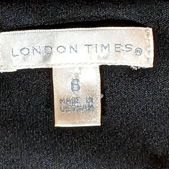 London Times Sleeveless Leopard Print Mini Dress Black Shoulder & Hem Size 6 - Picture 3 of 7